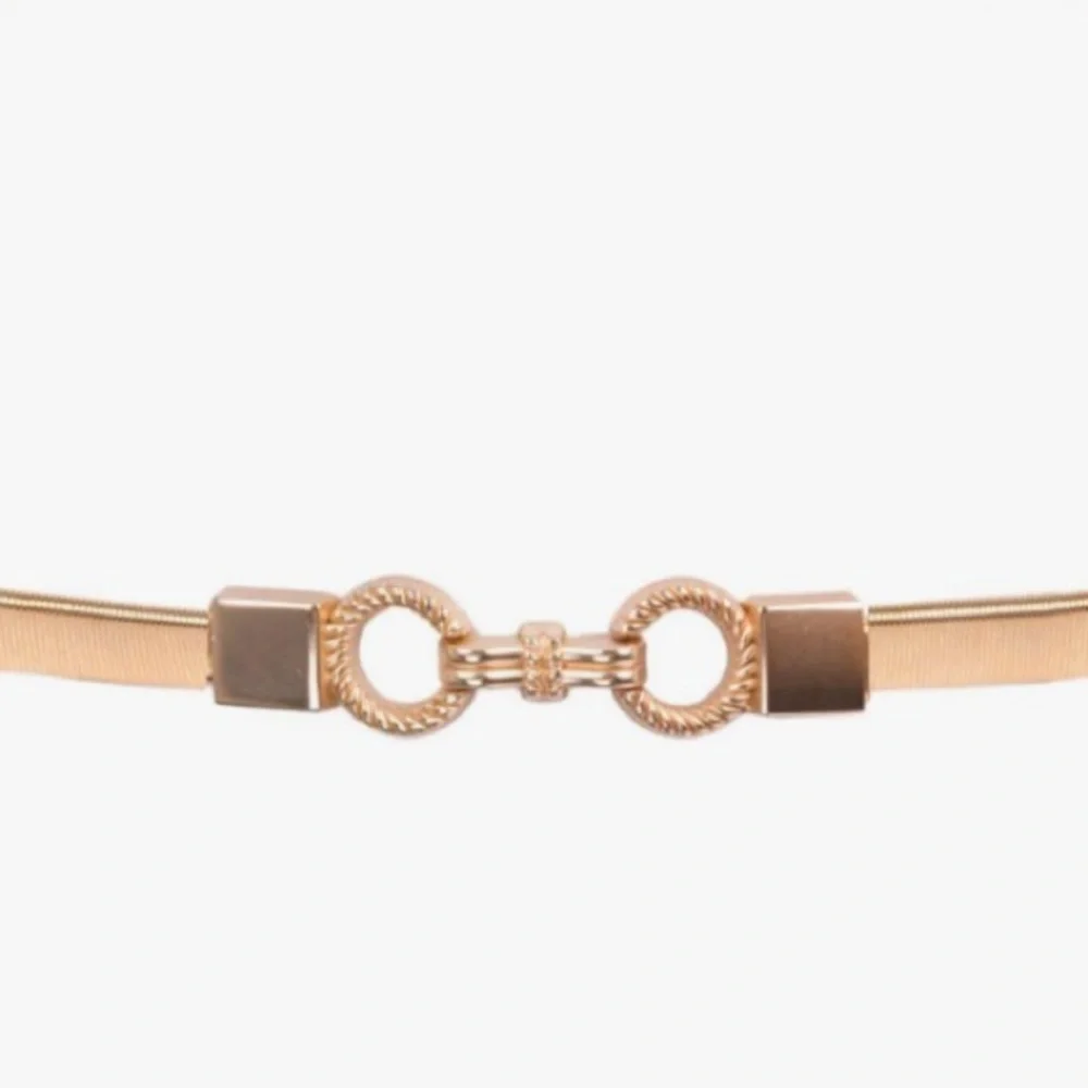 Gold hook metal elastic waist belt